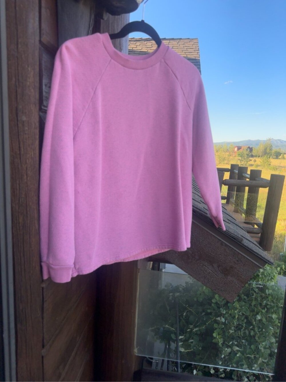 Madewell Pink Raglan Crewneck Sweatshirt Pullover S/M